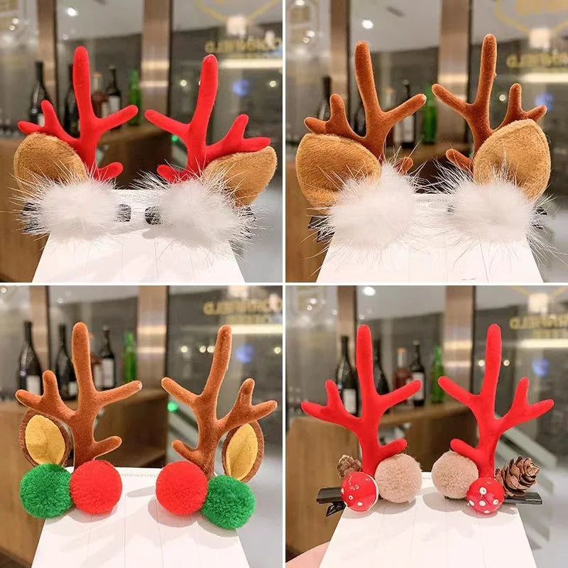 Christmas headpieces hair clips reindeer antlers