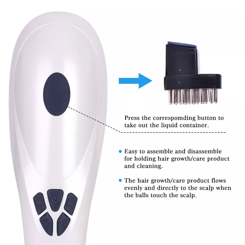 Electric Laser Hair Growth Comb Anti Hair Loss Massage Therapy Ions Vibration Red Blue Light Electric Laser Hair Growth