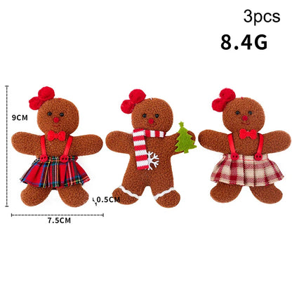 3PCS/Set Christmas Decoration Gingerbread Man Doll